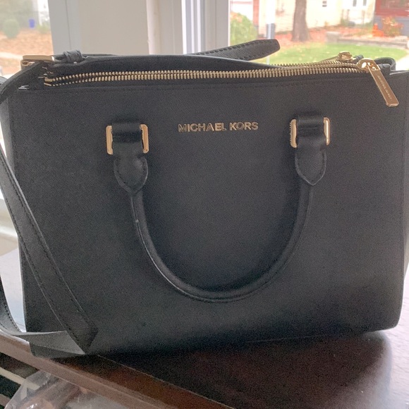 Michael Kors Black Savannah Large Saffiano Leather Satchel: Never used!